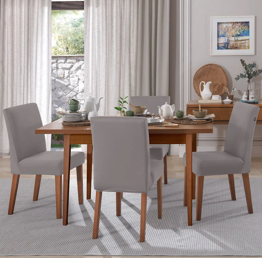 Como combinar capas de cadeira com a decoração da sala de jantar?